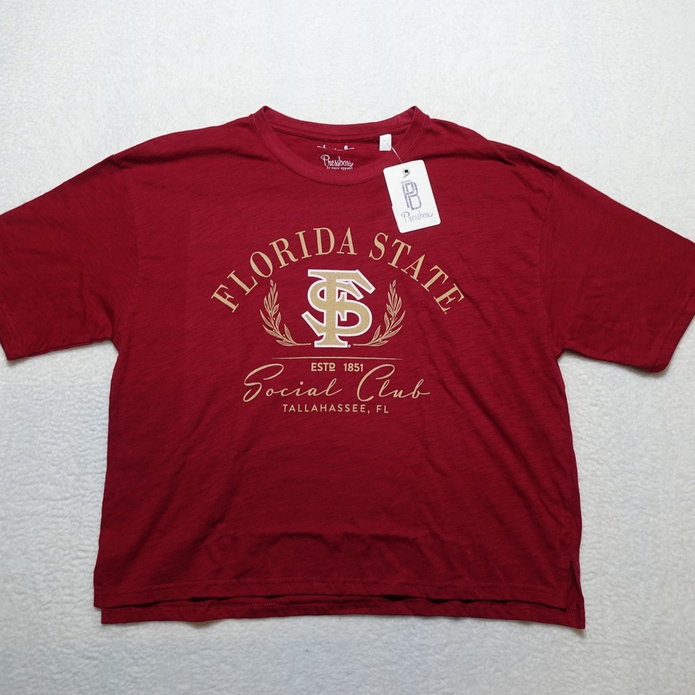 Pressbox Florida State T-Shirt Women Large Garnet Brand New Social Club Slub Tee